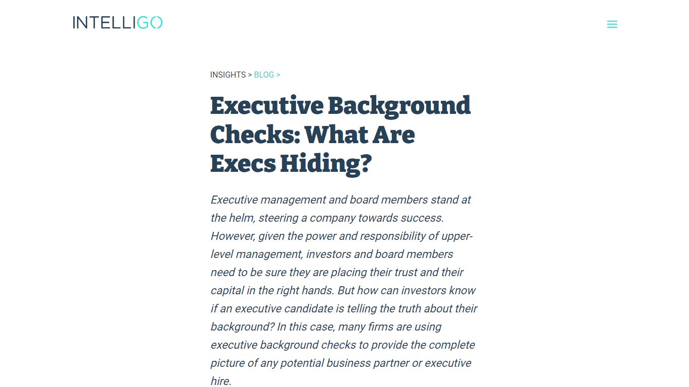 Executive Background Checks: What Are Execs Hiding?